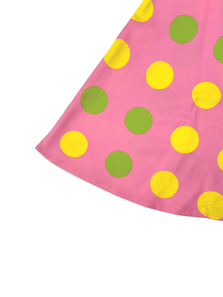 Chemise ample à manches longues, à pois, asymétrique à une épaule