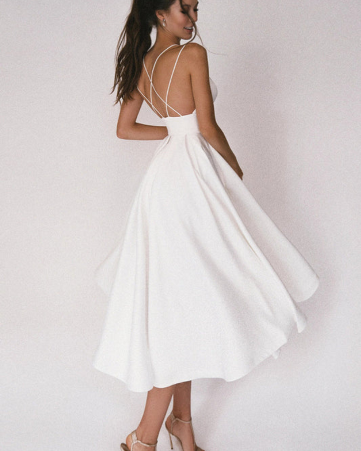 Robe de soirée élégante pour femmes | Robe cocktail avec bretelles spaghetti et décolleté en cœur