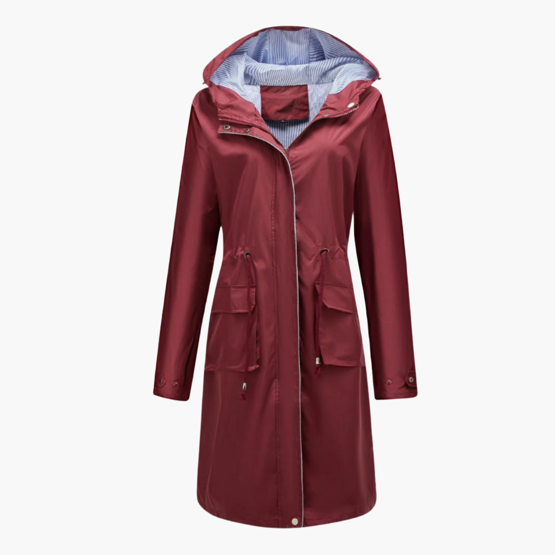 Manteau trench pour femmes avec capuche et poches avant
