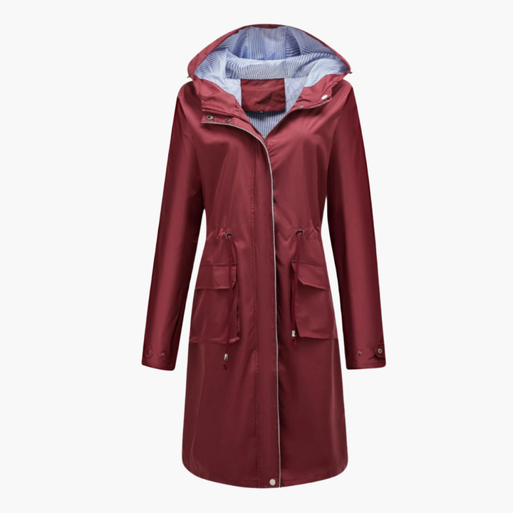 Manteau trench pour femmes avec capuche et poches avant