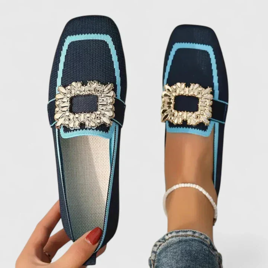 Doris | Mocassin à enfiler pour femmes avec boucle en cristal
