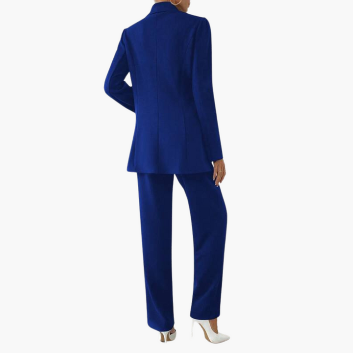 Costume deux pièces avec blazer pour femmes et pantalons droits