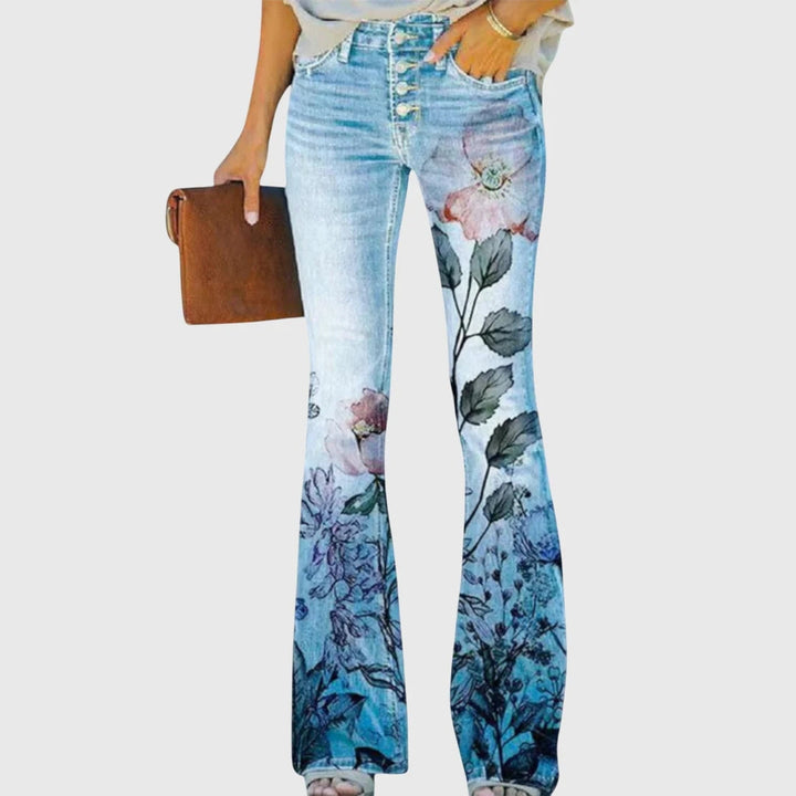 Nicole | Jeans Skinny Imprimé Fleurs pour Femmes