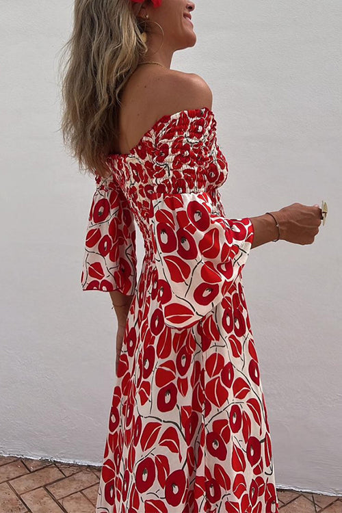 Ingrid™ | Robe Maxi Sans Épaules avec Manches Cloche