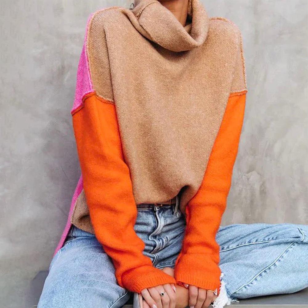 Pull à col roulé pour femmes en coloris bloc | Confortable