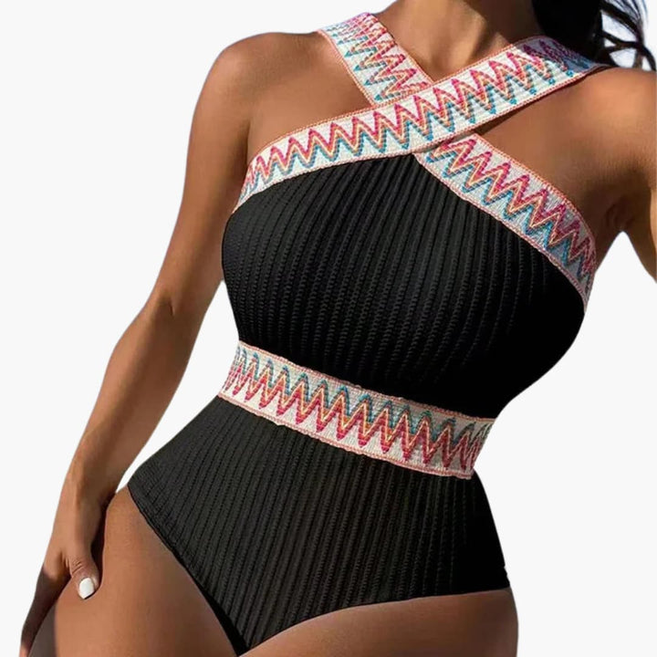 Maillot de bain élégant pour femmes - avec structure et bandes décoratives