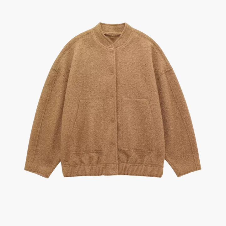 Veste oversized pour femmes avec design à l'avant ouvert et poches plaquées