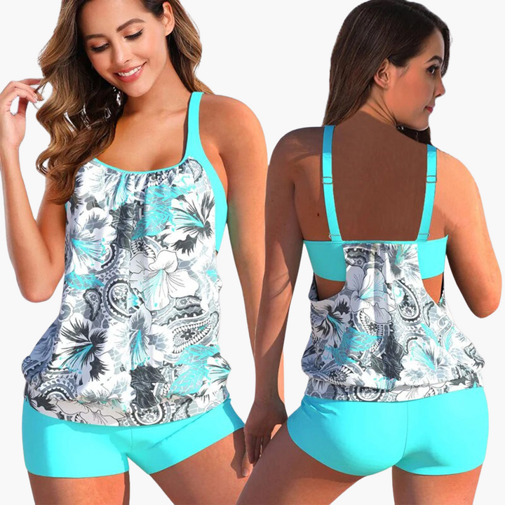 Ensemble Tankini pour femmes - avec effet amincissant et bretelles réglables