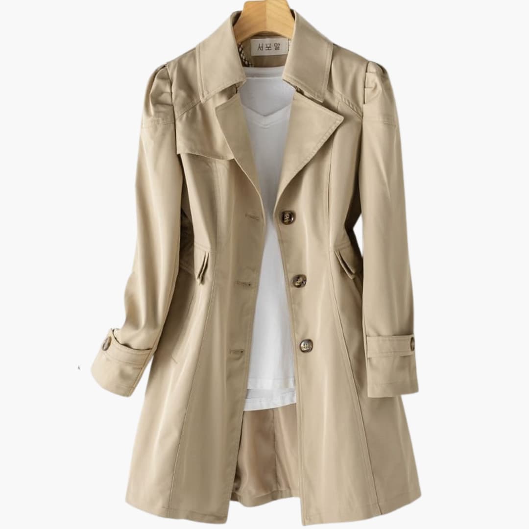 Manteau trench pour femmes avec fermeture à double bouton et taille ajustable