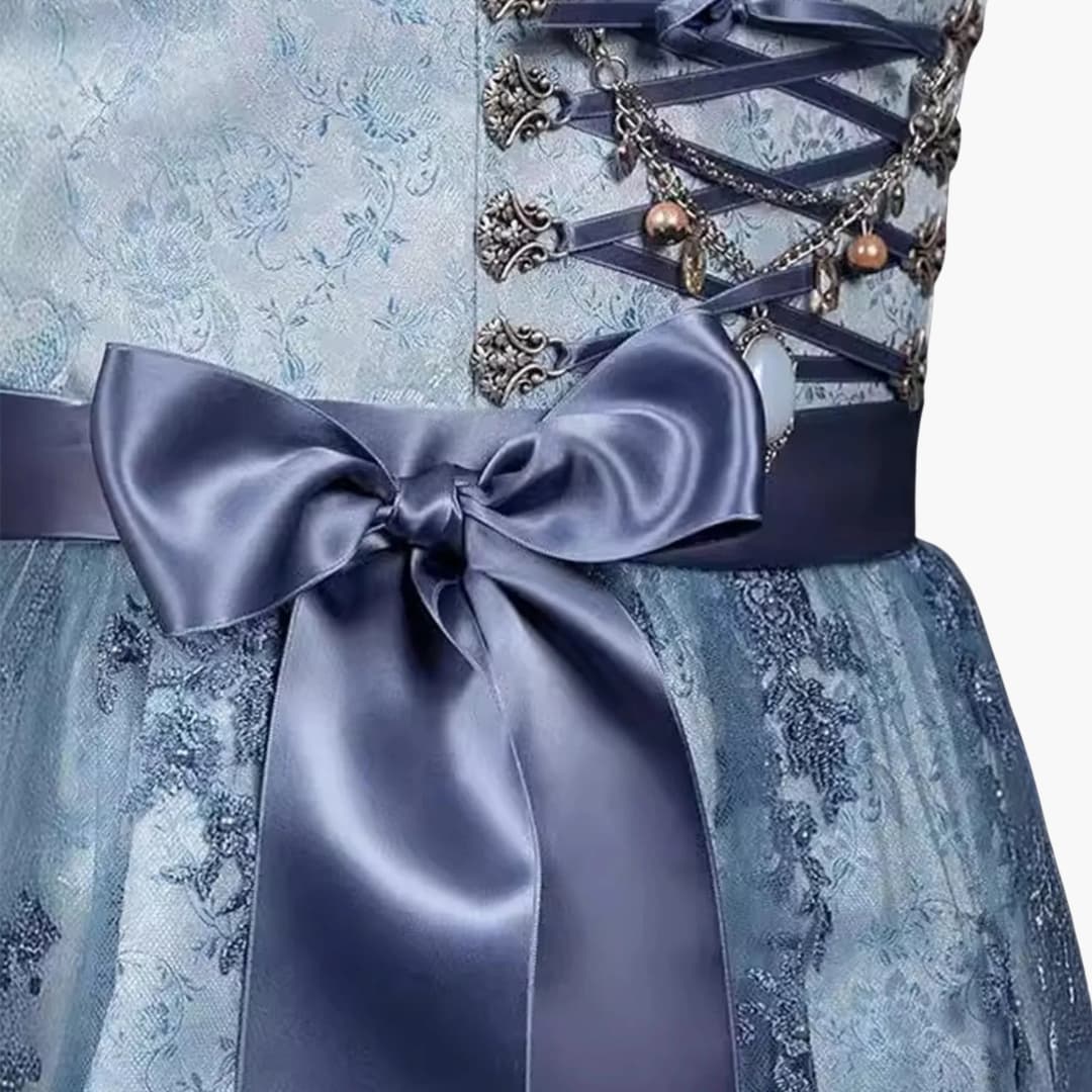 Robe dirndl avec manches en dentelle pour femmes - Oktoberfest 2025