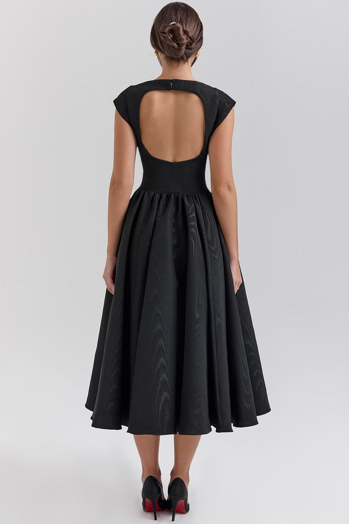 Robe Midi à Manches Courtes pour Femme Invité de Mariage