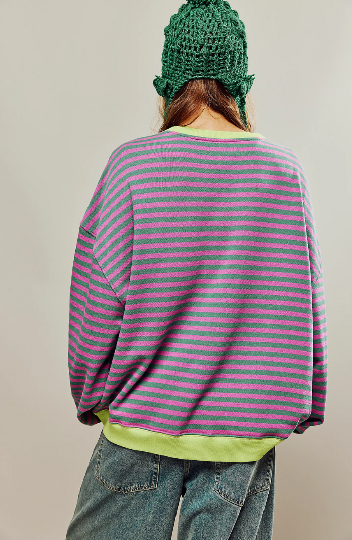 Pull à manches longues décontracté pour femmes avec col rond