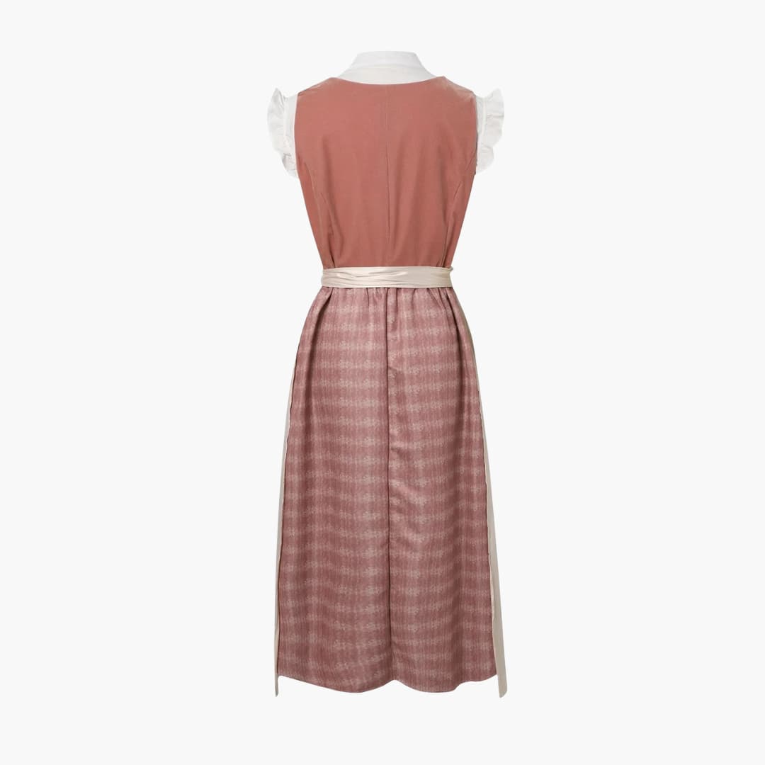 Robe Dirndl midi avec tablier pour femmes - Oktoberfest 2025