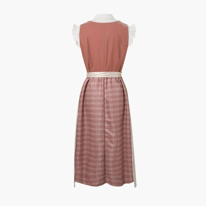 Robe Dirndl midi avec tablier pour femmes - Oktoberfest 2025