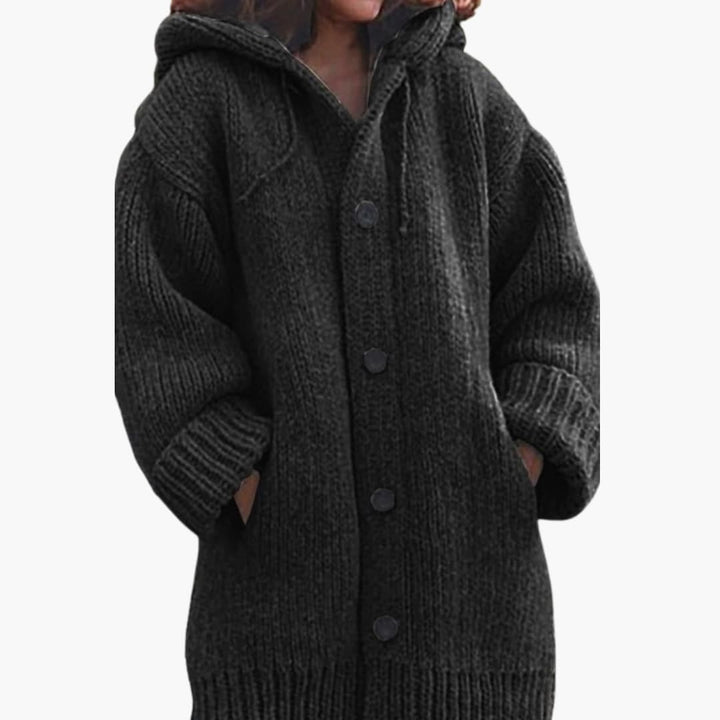 Cardigan long à capuche pour femmes