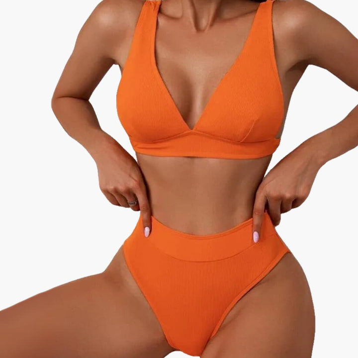 Ensemble de bikini pour femmes à rayures avec bretelles larges pour l'été