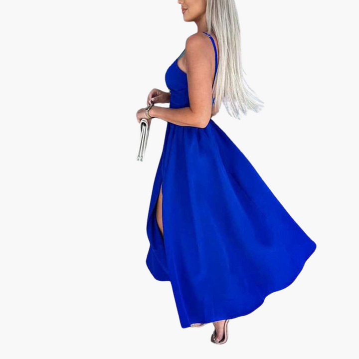 Robe midi élégante pour femmes – Robe d'été à bretelles