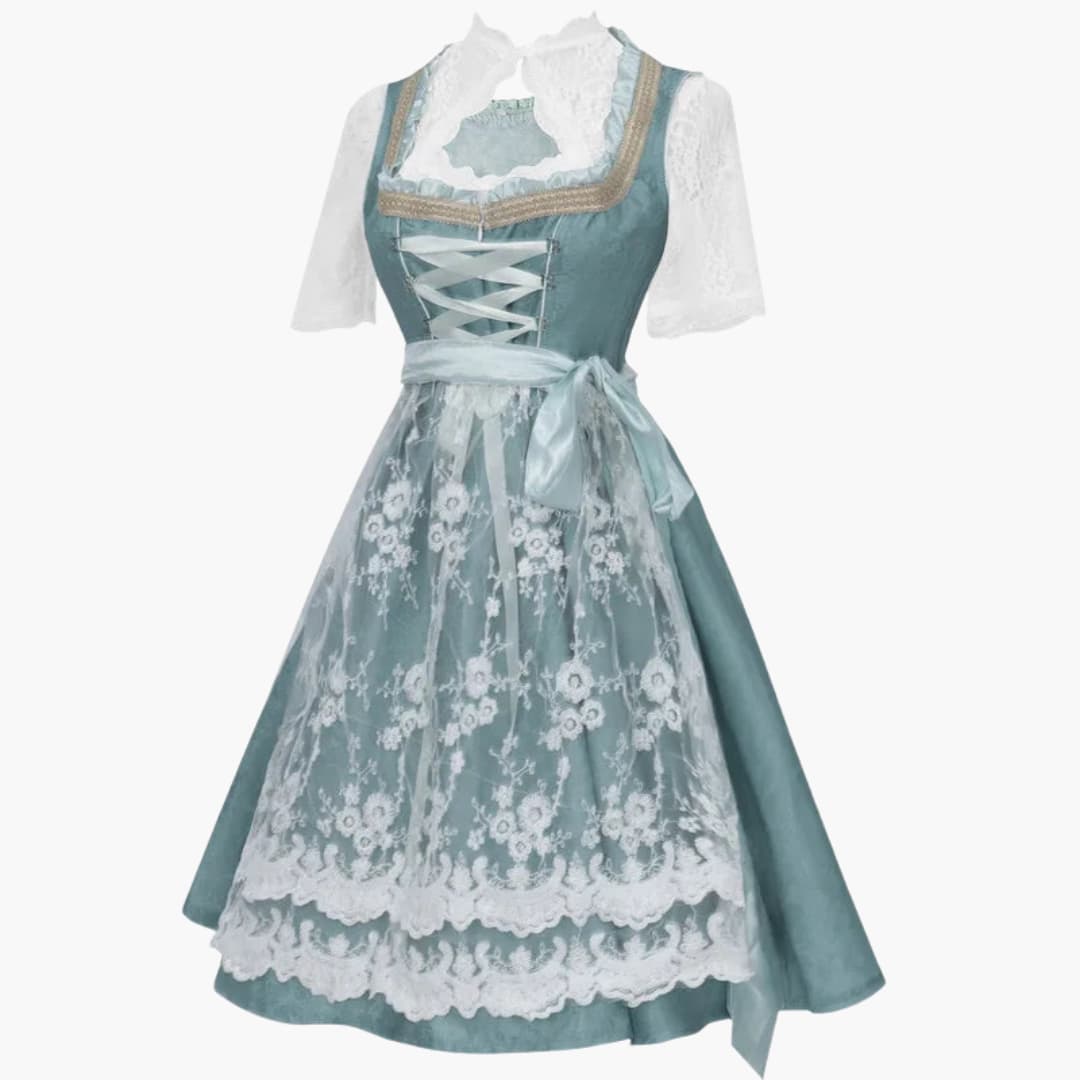 Robe Dirndl en dentelle avec blouse pour dames - Oktoberfest 2025