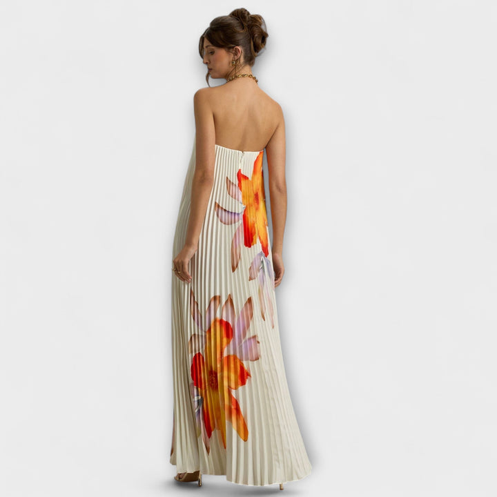Michelle - Robe Maxi Sweetheart avec Fleurs d'Orange