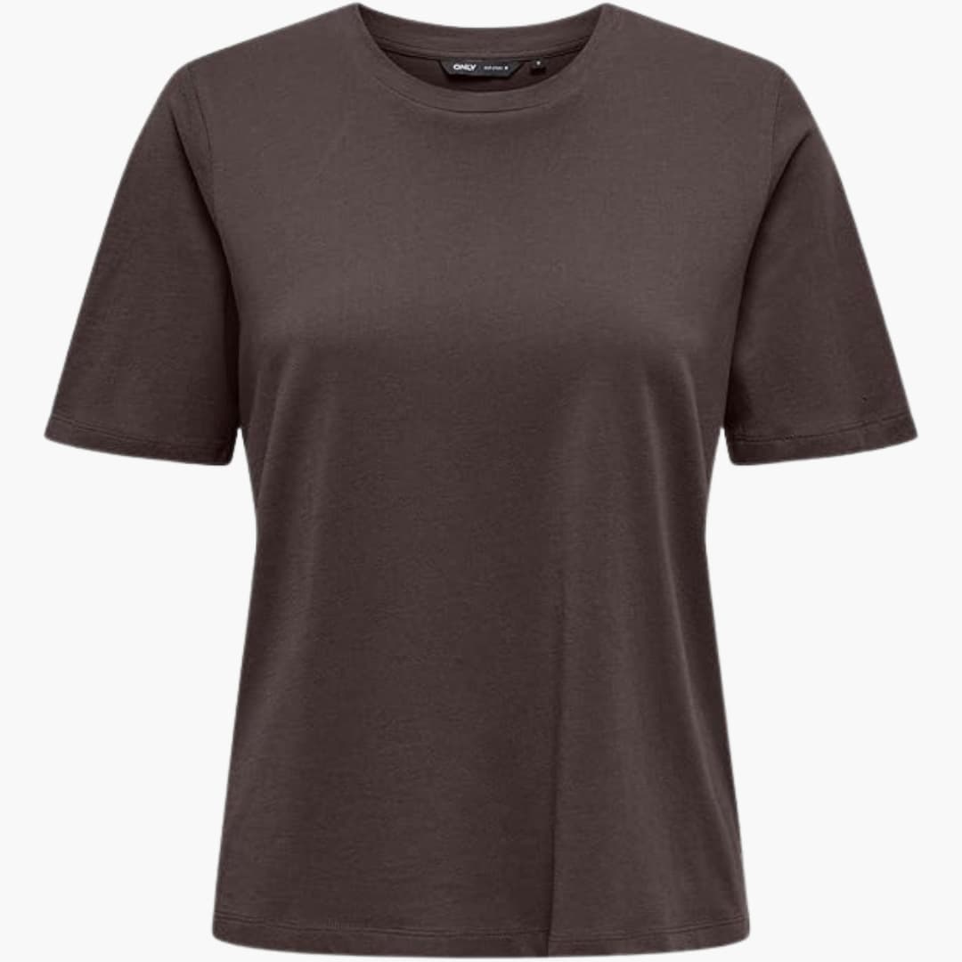 T-shirt pour femmes avec col rond et manches courtes en tissu léger