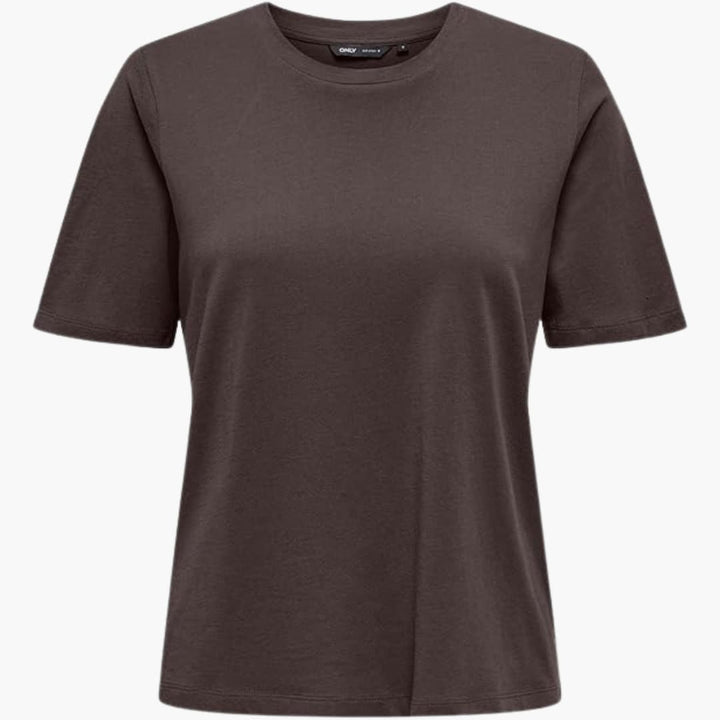 T-shirt pour femmes avec col rond et manches courtes en tissu léger
