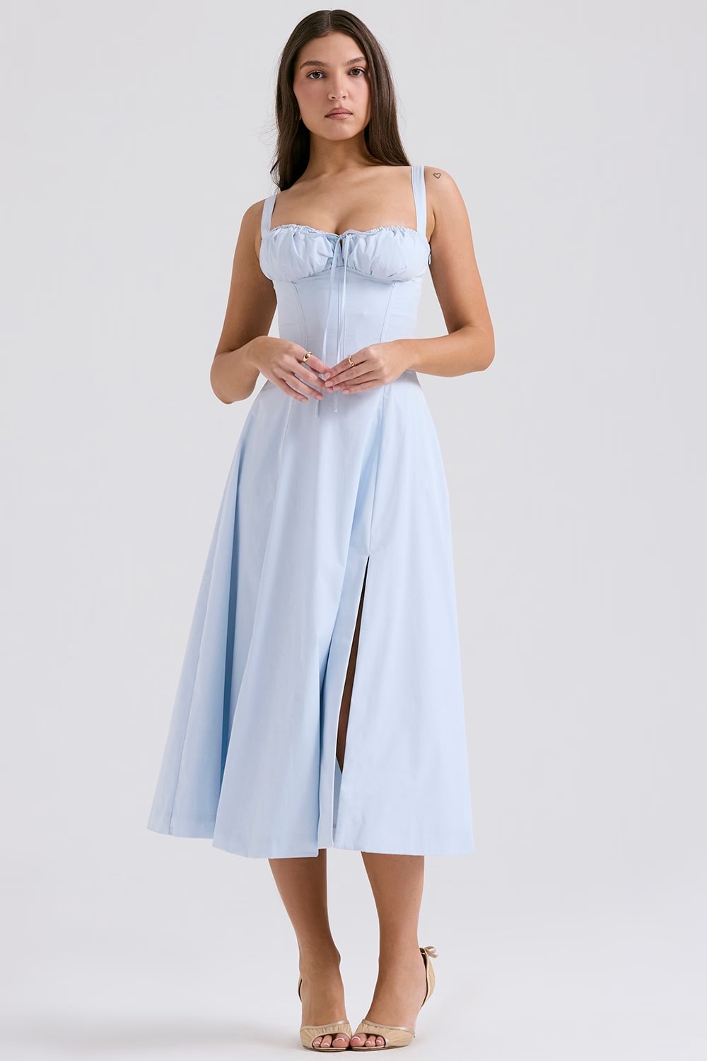 AURORA - Robe midi avec lacets
