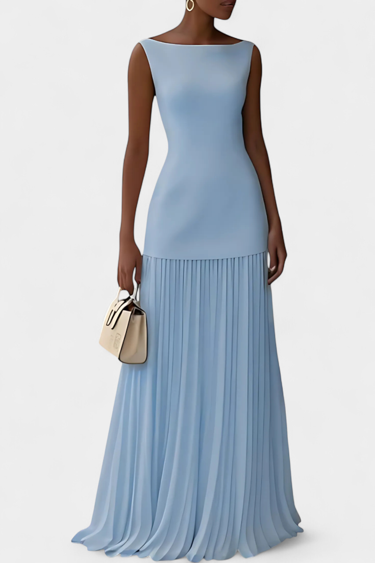 Robe de soirée maxi en chiffon Silvana avec plis