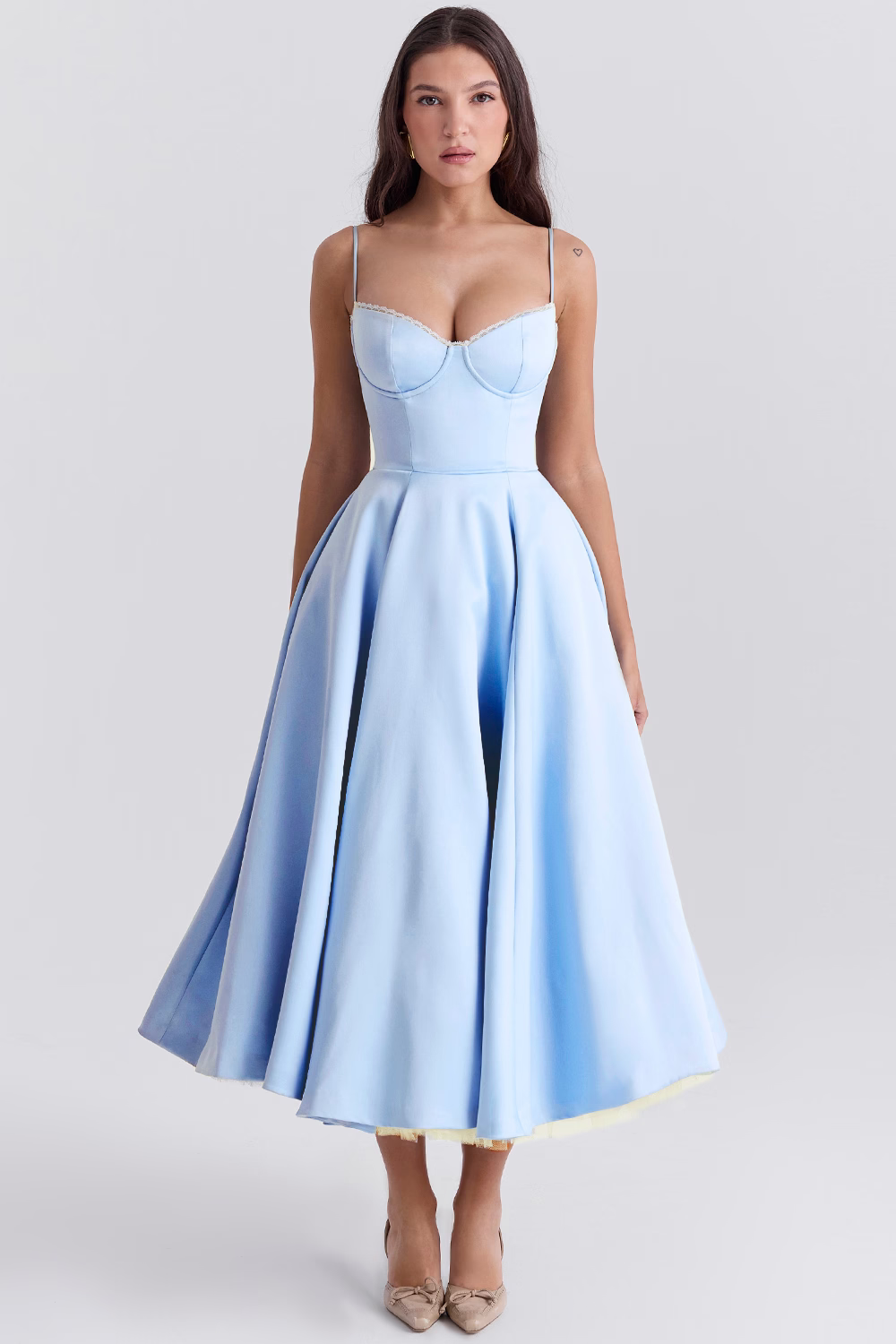 Luce - Robe midi en tulle satin