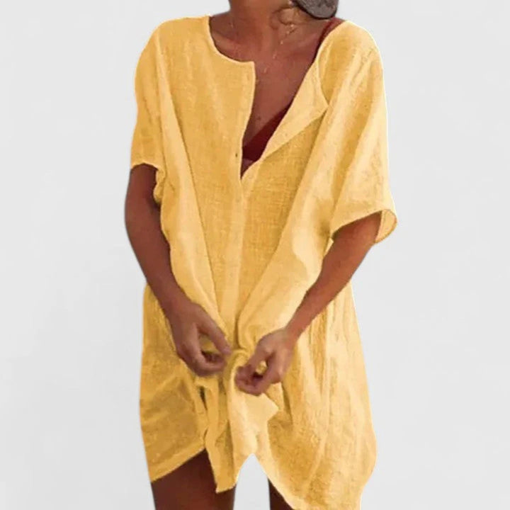 Sabina | Robe de Plage Décontractée à Boutons pour Femmes