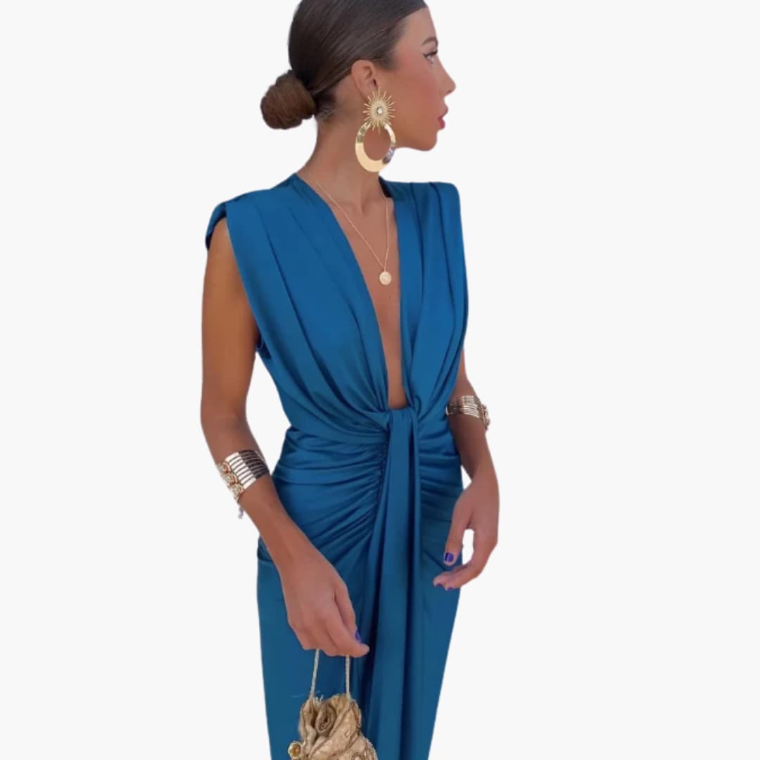 Robe plissée élégante - Robe maxi pour femmes pour occasions festives