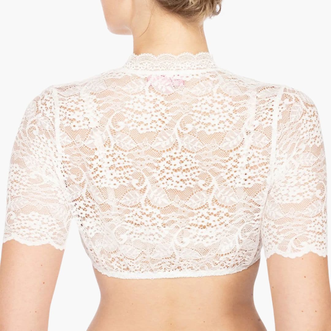 Blouse en dentelle pour dirndl avec décolleté pour femmes - Oktoberfest 2025