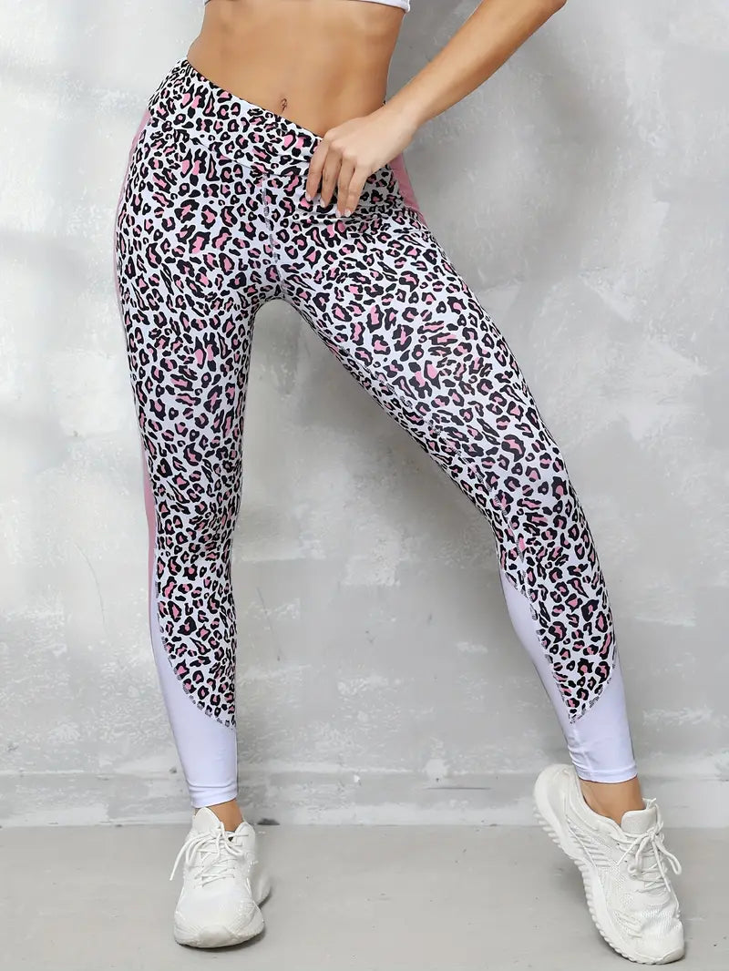 Leggings de yoga élégants avec motif léopard et poche pour femmes