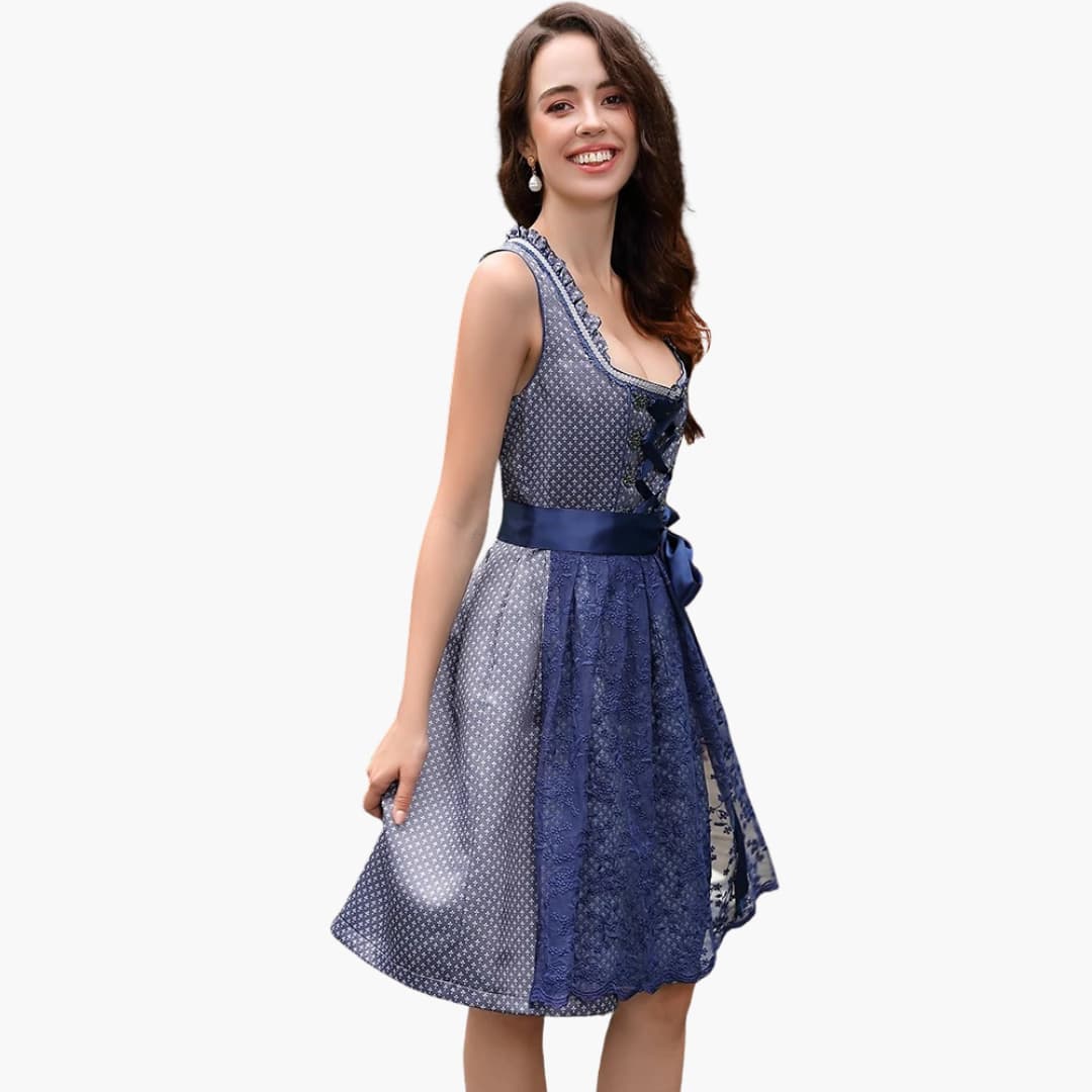 Robe dirndl avec tablier en dentelle pour femmes - Oktoberfest 2025