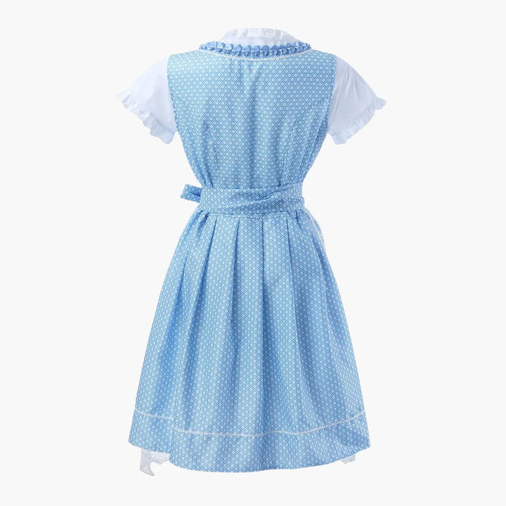 Robe dirndl brodée avec tablier en dentelle pour femmes - Oktoberfest 2025
