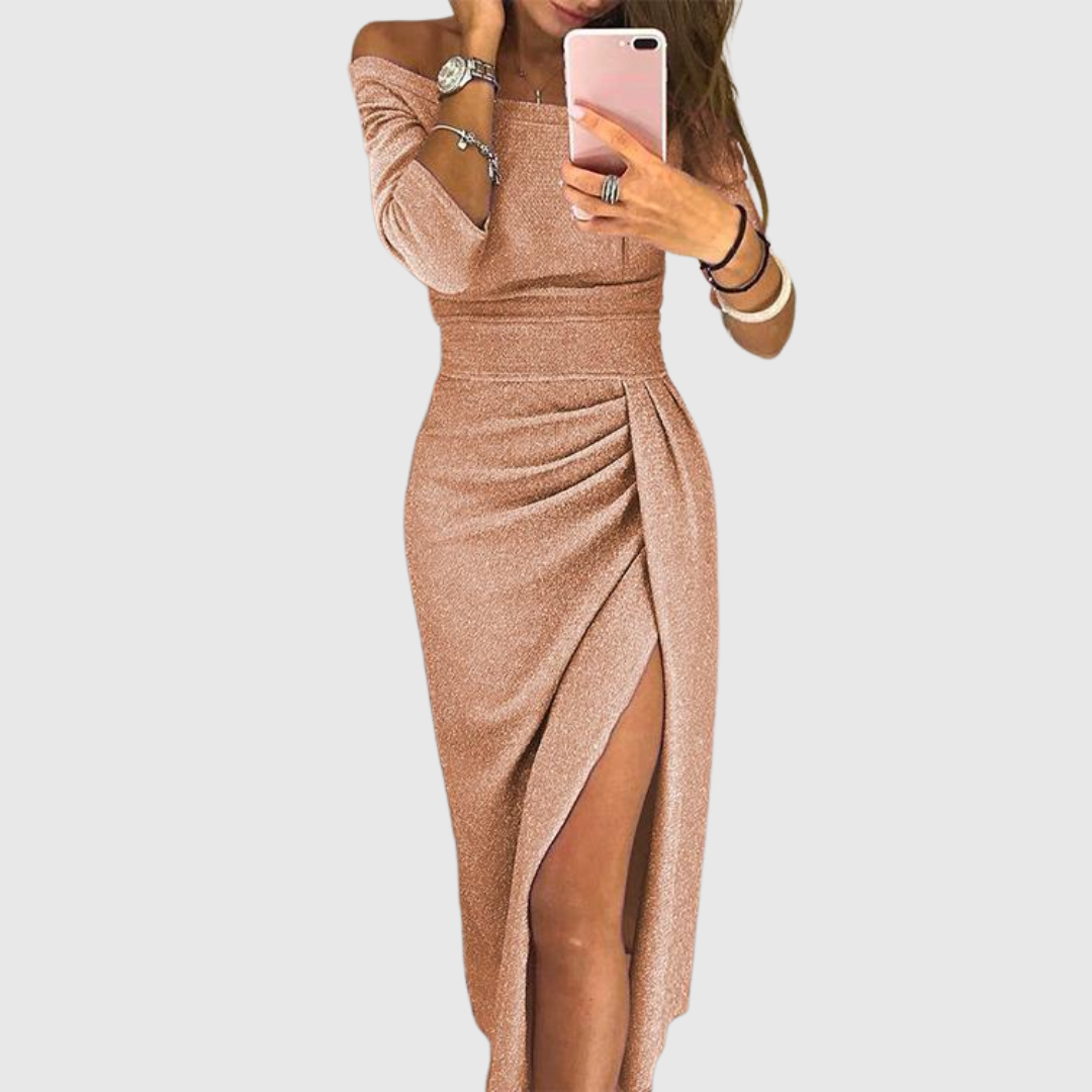 Lily | Robe maxi chic avec décolleté en halter