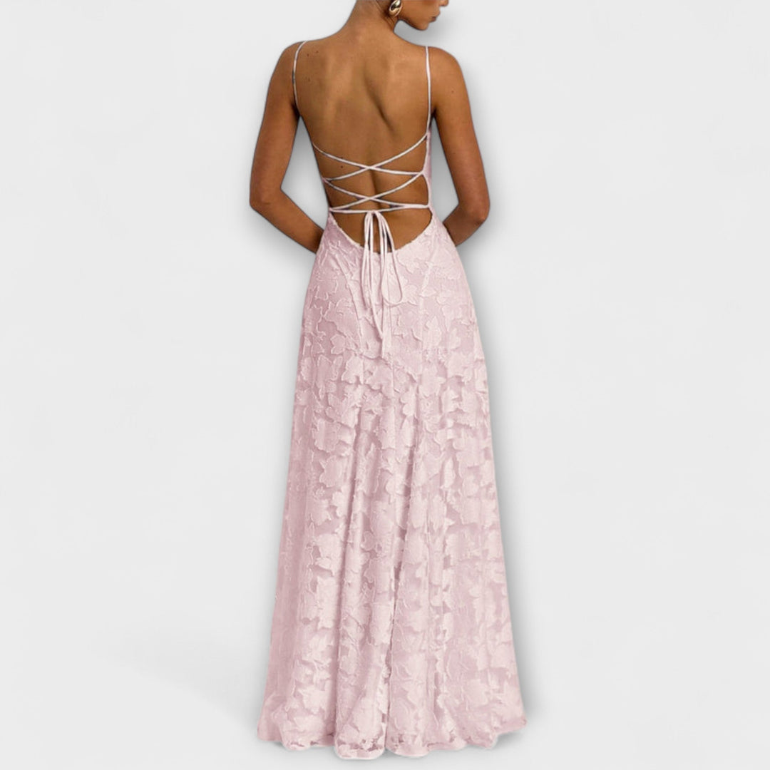 Emberly - Robe maxi en jacquard élégante pour des occasions spéciales