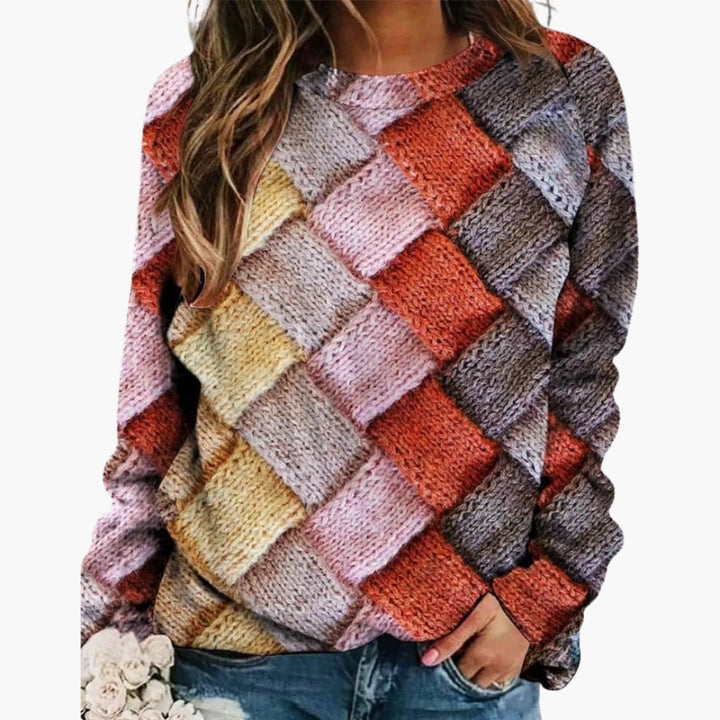 Pull en tricot à motifs pour femmes