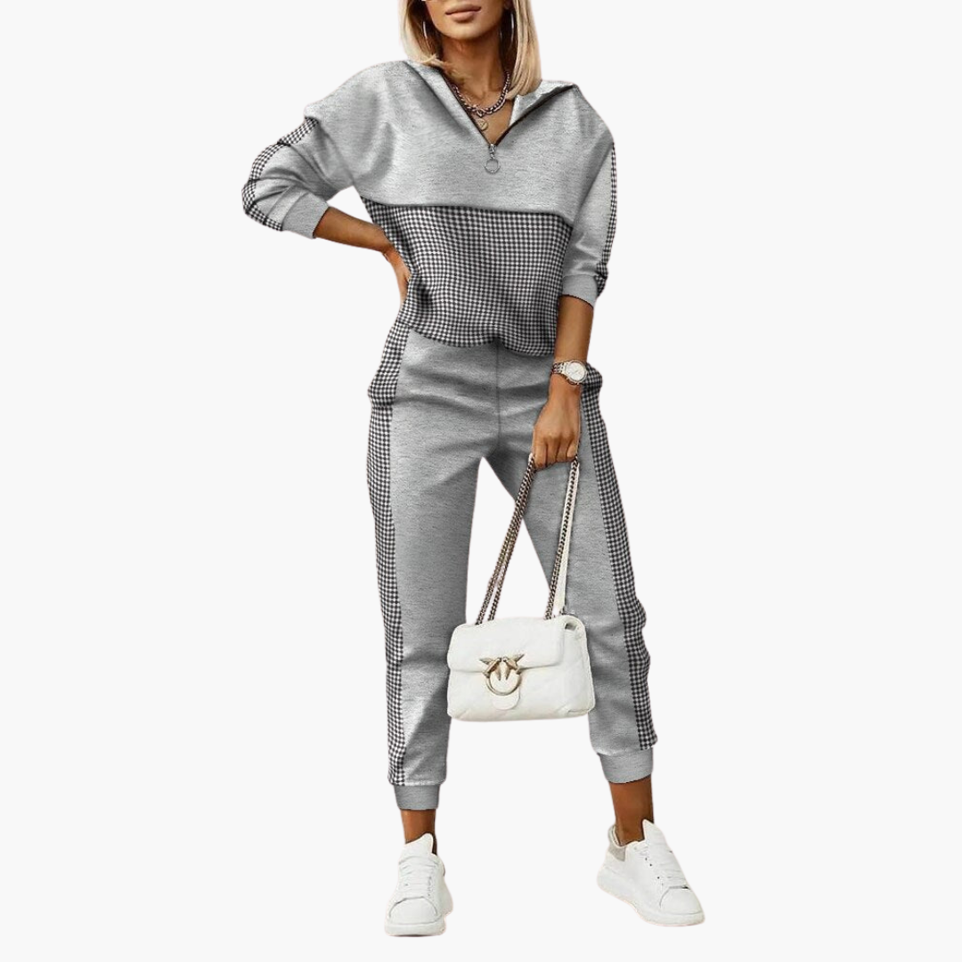 Ensemble de sport pour femmes avec haut à fermeture éclair et pantalon de jogging