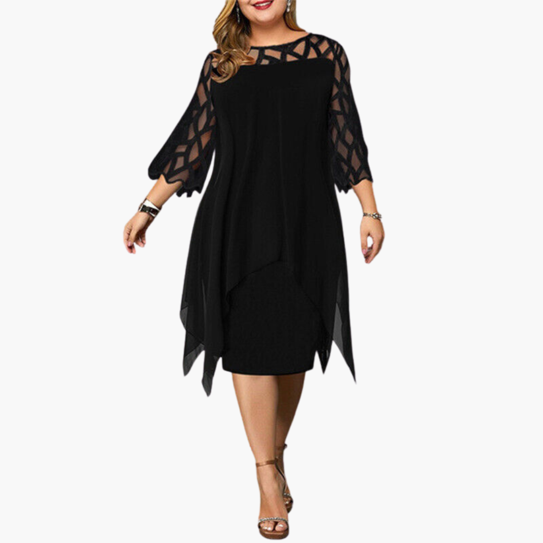 Robe de soirée légère pour femmes - robe midi avec manches découpées