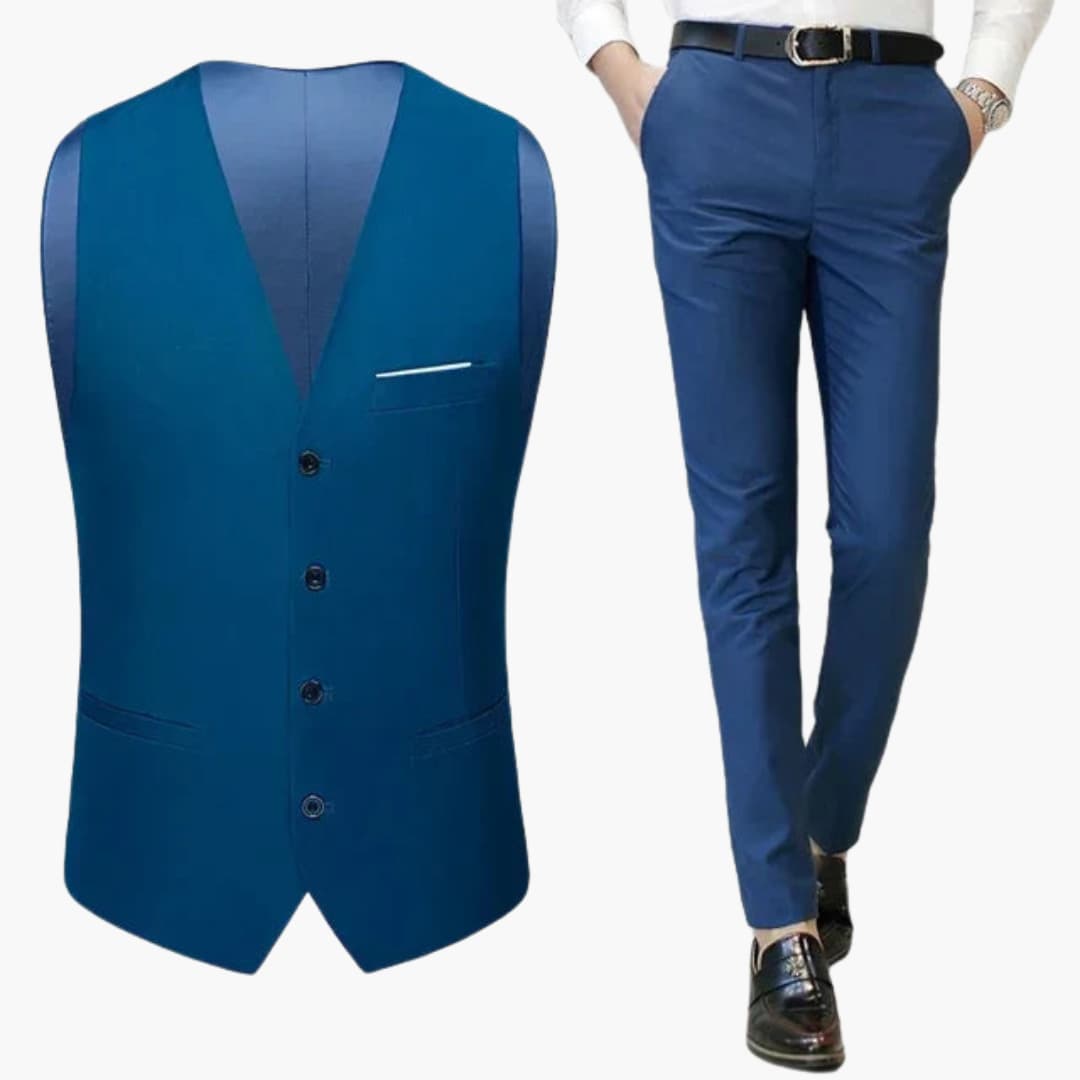 Costume moderne pour invité de mariage - pour hommes avec gilet et pantalon