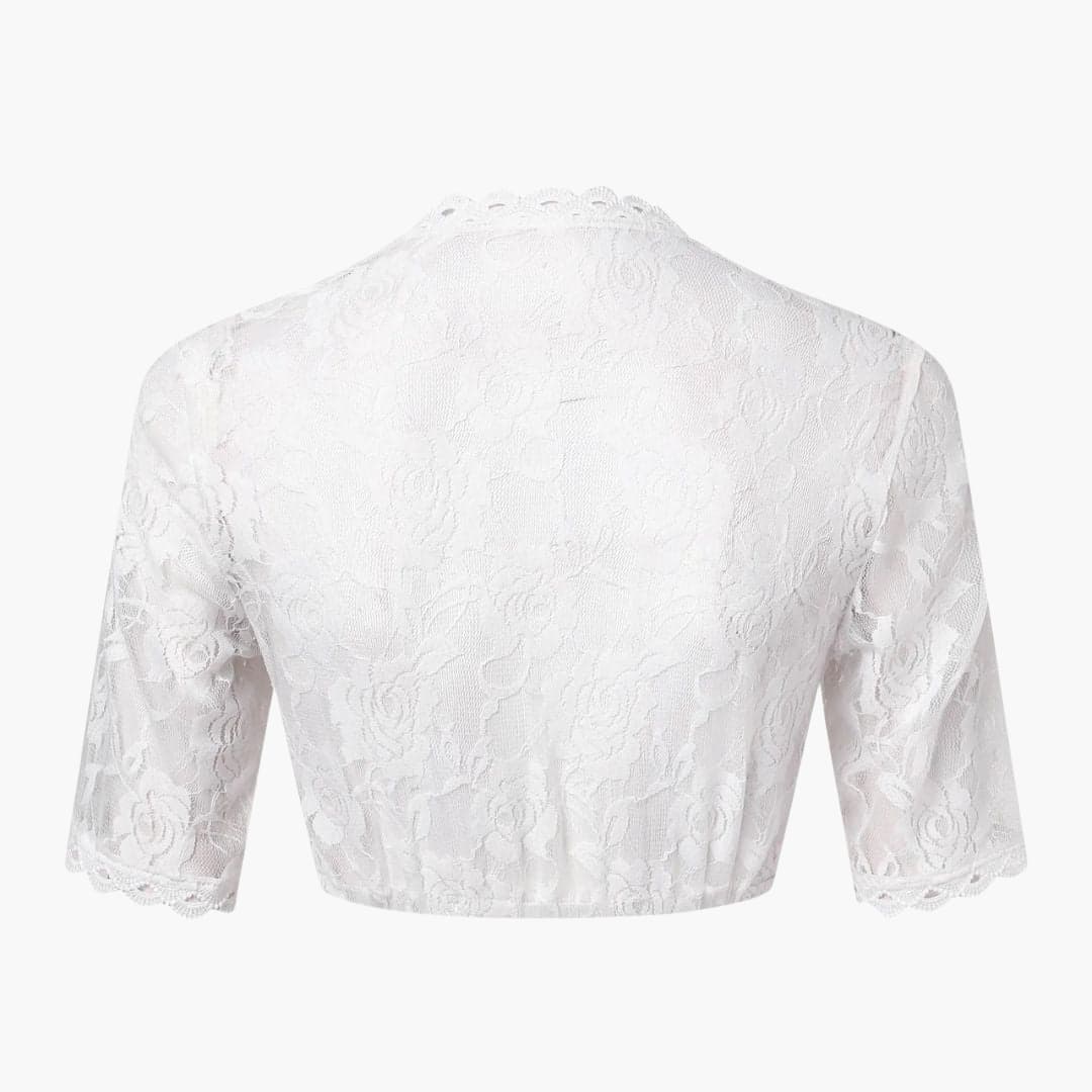 Blouse dirndl à décolleté en V en dentelle pour femmes - Oktoberfest 2025