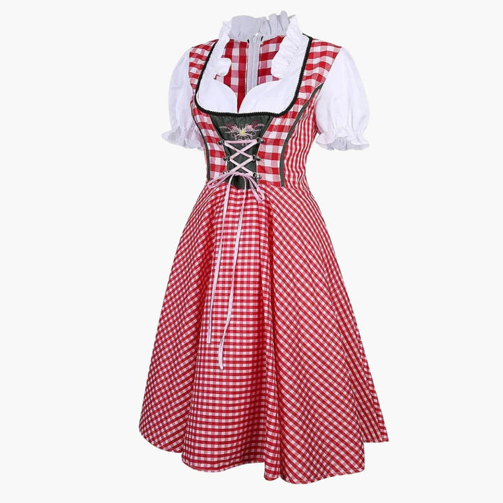 Robe dirndl traditionnelle avec tablier pour femmes - Oktoberfest 2025