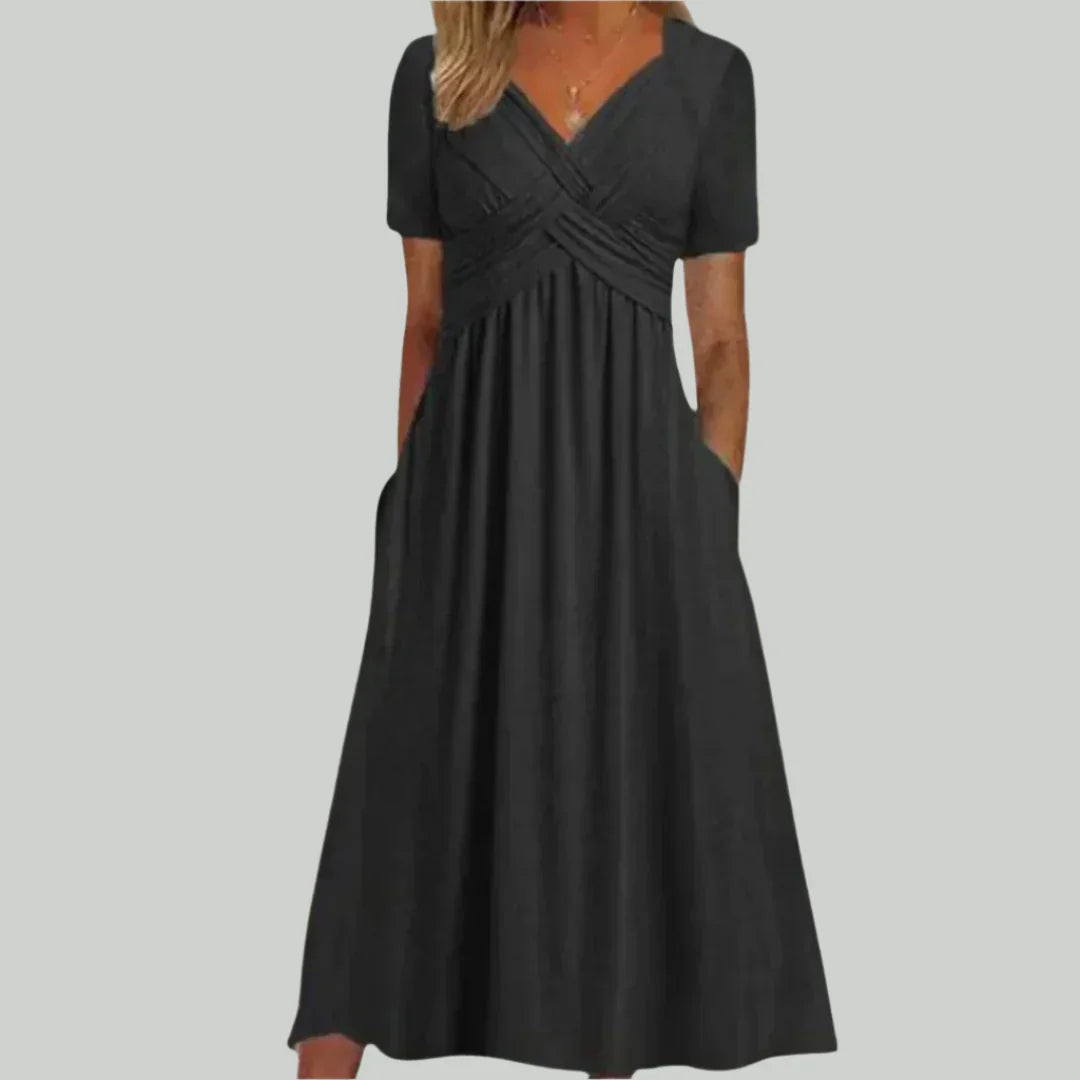 VIOLA - ROBE MIDI AVEC ENCOLURE CROISÉE