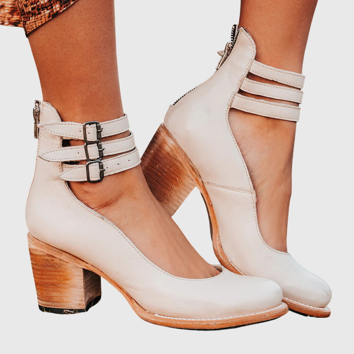 Helene | Bottes à talons blocs pour femmes avec boucle