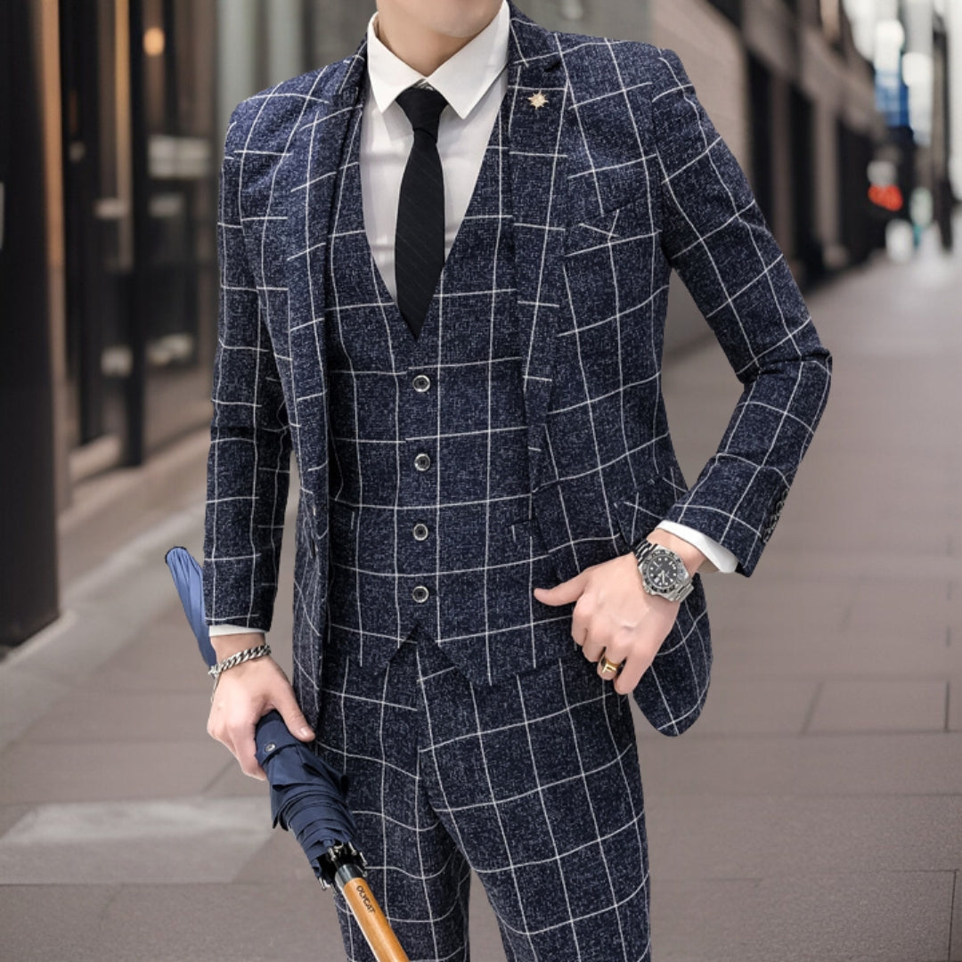 Costume de mariage pour hommes en 3 pièces | À carreaux