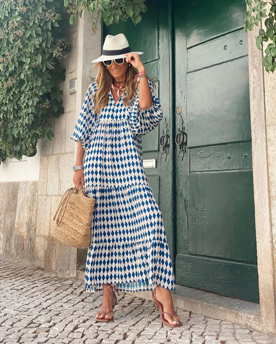 Elin - Robe maxi en coton bohème