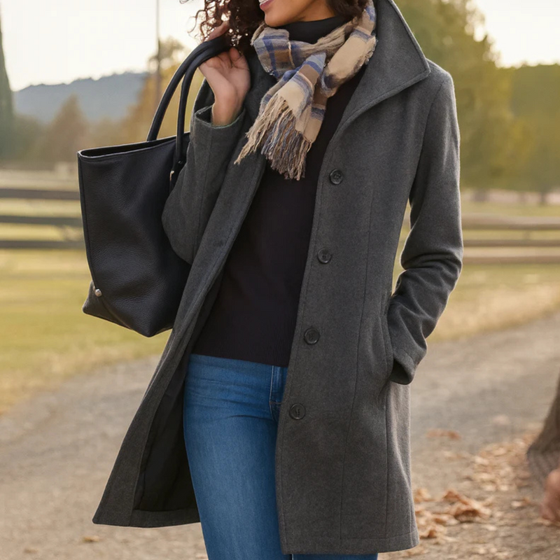 Elena | Manteau Classique à Boutons pour Femmes