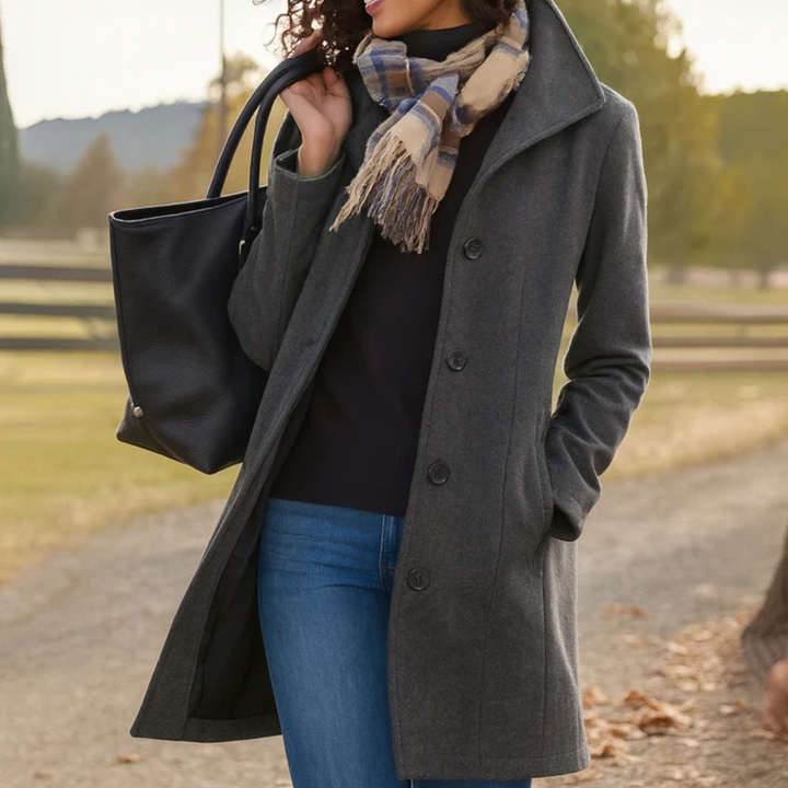 Elena | Manteau Classique à Boutons pour Femmes