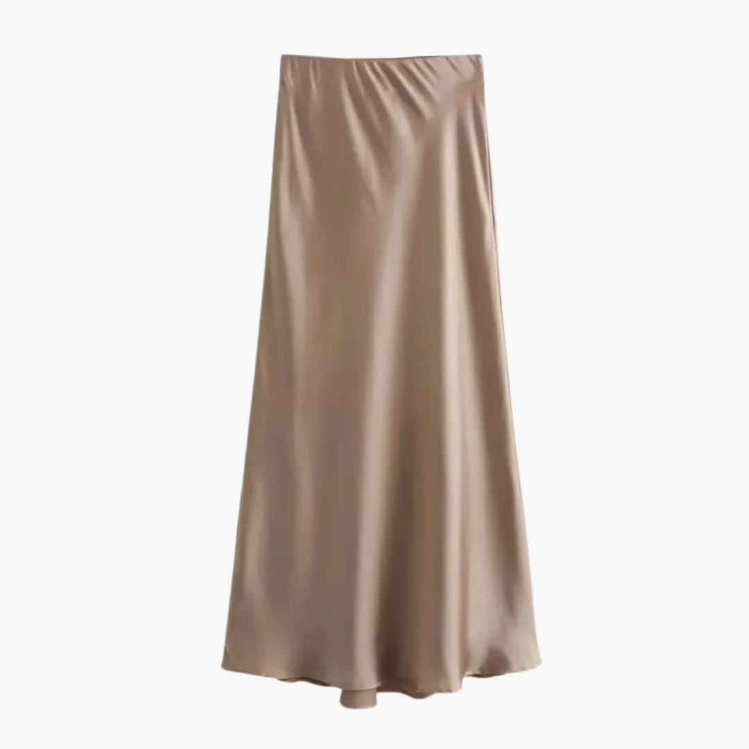 Jupe midi en satin fluide pour femmes