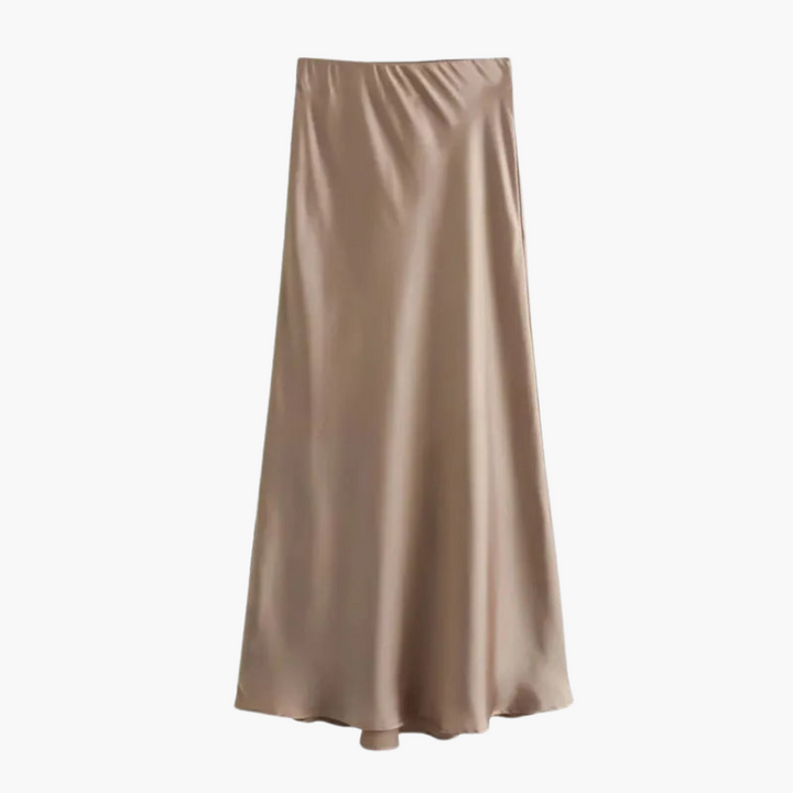 Jupe midi en satin fluide pour femmes